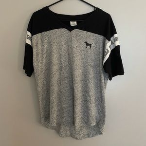 PINK Grey and Black Top